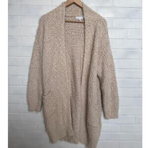 Emory Park Women's Loungewear Comfy Soft Oversized Beige Cardigan sz L-XL
